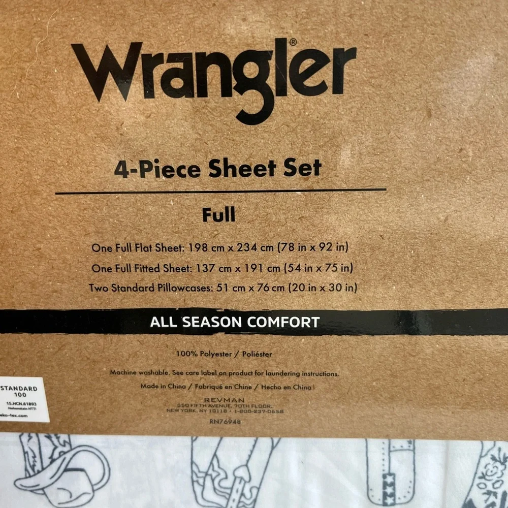 Wrangler Full Sheet Set with Blue Cowboy Boot Design